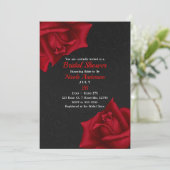 Invitation Belle texture noire Fête des mariées Roses rouges (Debout devant)