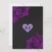 Invitation Belle texture noire Purple Rose Fête des mariées (Dos)