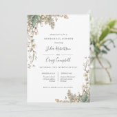 Invitation Belle Tiny Bellflowers Dîner De Répétition Whimsic (Debout devant)