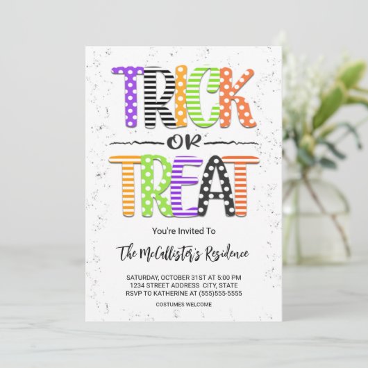 Invitation Belle Trick ou Traiter la fête costumée d'Hallowee (Debout devant)