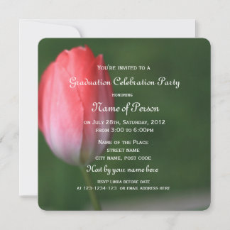 Invitation belle tulipe rose fleur célébration de remise de d