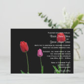 Invitation Belle tulipe rouge et violet mariage (Debout devant)