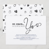 Invitation Belle typographie Jolie fête d'engagement moderne (Devant / Derrière)