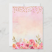 Invitation Belle Unicorne Aquarelle Florale 1er Anniversaire  (Dos)