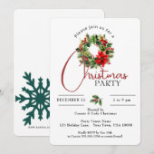INVITATION BELLE VACANCES, FÊTE DE NOËL (Devant / Derrière)