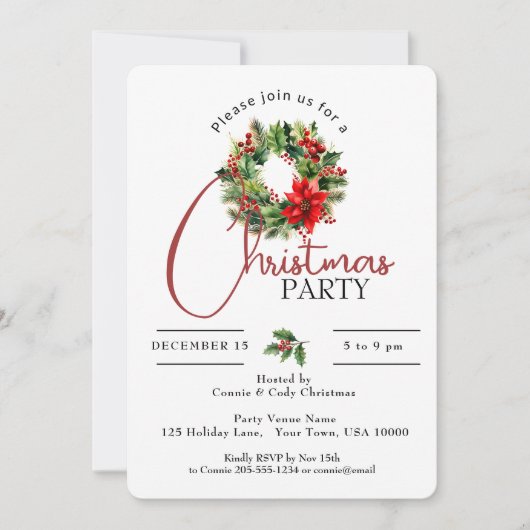 INVITATION BELLE VACANCES, FÊTE DE NOËL (Devant)