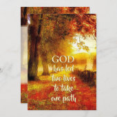 Invitation Belle voie d'automne arbres automne Mariage chréti (Devant / Derrière)