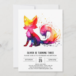 Invitation Belle Woodland Fox Digital Boy Anniversaire