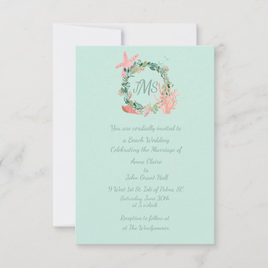Invitation Belles annonces de Mariage Turquoise | Personnalis (Devant)
