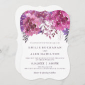 Invitation Belles aquarelles Hydrangeas et Botaniques (Devant / Derrière)