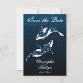 Invitation Belles Baleines Orca Mariage Plage Enregistrer la  (Devant)