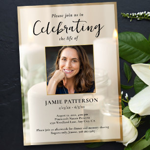 Invitation Belles Bougies, Photo de Célébration de Vie Funéra