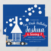 Invitation Belles Bulles de Lavage de Voiture pour Fête d'Ann (Devant / Derrière)