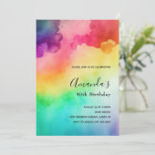 Invitation Belles couleurs arc-en-ciel Résumé Design Annivers (Debout devant)