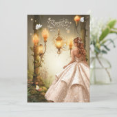 Invitation Belles Douze Ans Lumineuses Papillons (Debout devant)