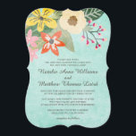 Invitation Belles fleurs Aquarelle Mariage floral / Aqua<br><div class="desc">Belle Faire-part de mariage de fleurs / Aqua. Découvrez les produits de coordination dans notre boutique !</div>