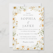 Invitation Belles Fleurs Blanches Mariage de Printemps (Devant)