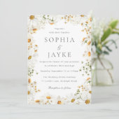 Invitation Belles Fleurs Blanches Mariage de Printemps (Debout devant)
