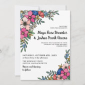 Invitation Belles fleurs colorées Mariage d'été du printemps (Devant)