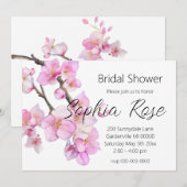 Invitation Belles fleurs de cerisiers roses (Devant / Derrière)