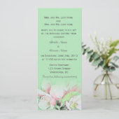 Invitation Belles fleurs de pomme rose en mariage vert (Debout devant)