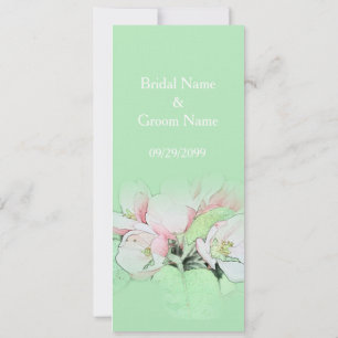 Invitation Belles fleurs de pomme rose en mariage vert