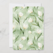Invitation Belles fleurs de tulipe blanches et vertes pour an (Dos)