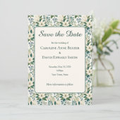 Invitation Belles fleurs et baies blanches modernes (Debout devant)