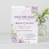 Invitation Belles fleurs et feuillage violets | Aquarelle (Debout devant)