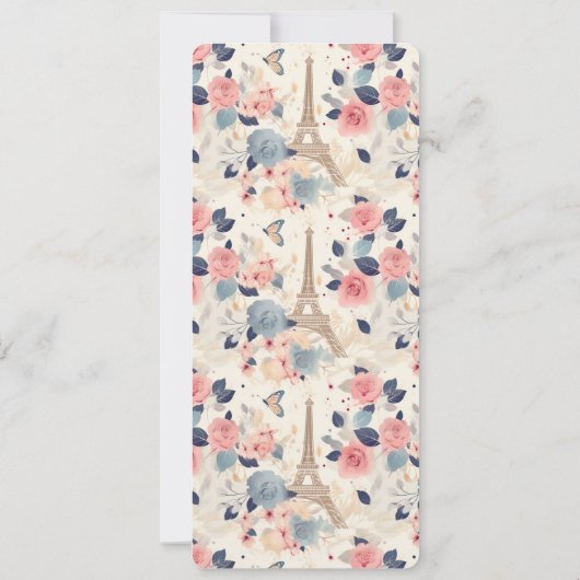 Invitation Belles Fleurs et Tour Eiffel Paris (Dos)