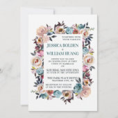 Invitation Belles fleurs Floral Spring Pastel Turquoise Maria (Devant)