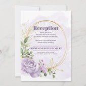 Invitation Belles fleurs violettes et feuillage | Aquarelle (Dos)