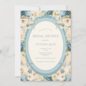 Invitation Belles Hydrangeas Bleues Fleurs de Mariage (Devant)