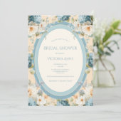 Invitation Belles Hydrangeas Bleues Fleurs de Mariage (Debout devant)