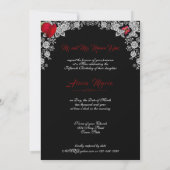 Invitation Belles papillons de Roses Rouges Quinceanera (Dos)