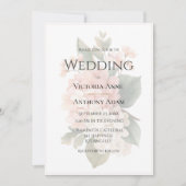 Invitation Belles pivoines florales Mariage élégant (Devant)