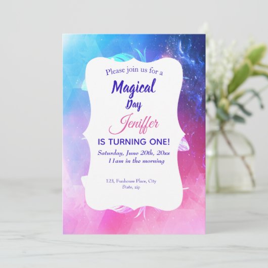 Invitation Belles plumes dans l'espace. (Debout devant)