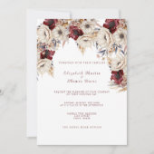 Invitation Belles Roses Blanches Papes Bourgogne (Devant)