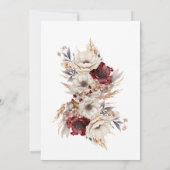 Invitation Belles Roses Blanches Papes Bourgogne (Dos)