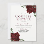 Invitation Belles Roses Rouges Mariage Romantique Couple (Devant)