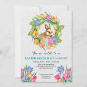 Invitation Belles Tulipes Oeufs De Lapin De Pâques (Devant)