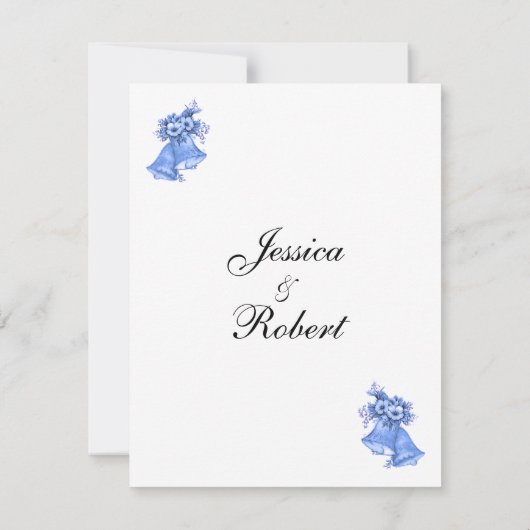 Invitation Bells Mariage bleu (Dos)