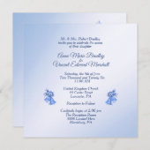 Invitation Bells Mariage bleu (Devant / Derrière)