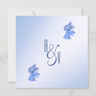 Invitation Bells Mariage bleu