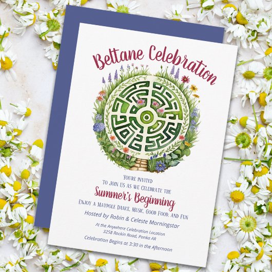 Invitation Beltane Celtic Garden Labyrinth Sabbat Party