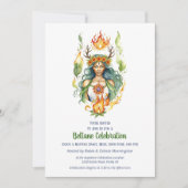 Invitation Beltane Fire Summer Goddess Floral Sabbat Party (Devant)