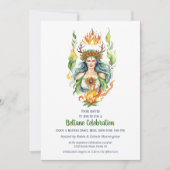 Invitation Beltane Fire Summer Goddess Floral Sabbat Party (Devant)