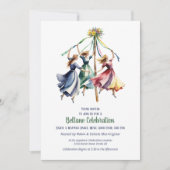 Invitation Beltane Maypole Dance Summer Sabbat Party (Devant)