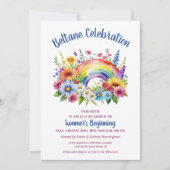 Invitation Beltane Summer Floral Rainbow Sabbat Party (Devant)