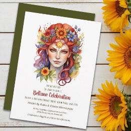 Invitation Beltane Summer Goddess Floral Sabbat Party